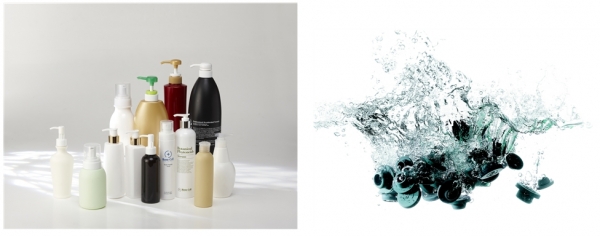 대경피앤씨가 개발한  화장품용기 플라스틱 용기(사진 왼쪽)와 제약 용기.