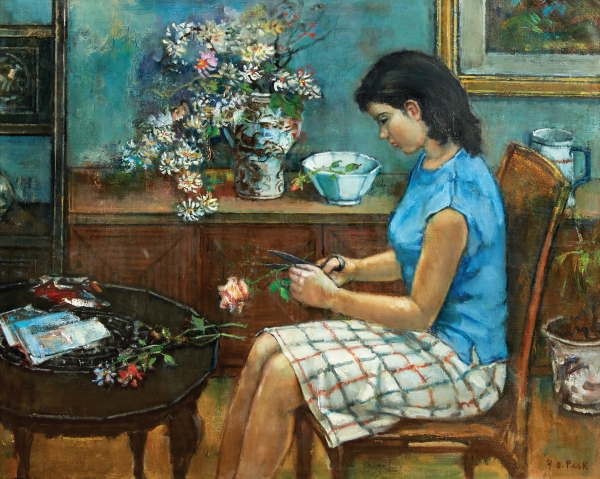박영선, 실내한정 室內閑靜, 73 × 91 cm, 캔버스에 유채, 1963사진제공: 코리아나미술관