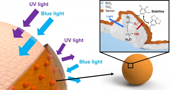 이산화티타늄-탄닌 복합체를 이용한 자외선과 청색광 차단과 효과적인 활성산소 억제 ⓒ씨티케이(CTK)
