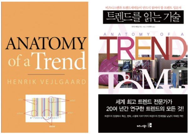 헨릭 베일가드(Henrik Vejlgaard)의『 트렌드를 읽는 기술(Anatomy of a Trend)』 영문판(사진 왼쪽)과 한글판 ⓒ아마존, 교보문고